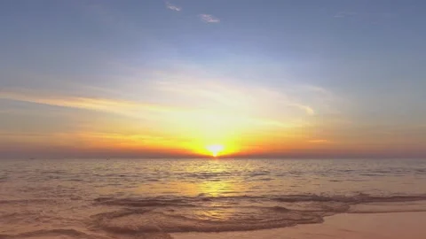 4k Scene of sunset tropical beach sea. New normal after covid-19. Phuket Thailan Видео 149492005