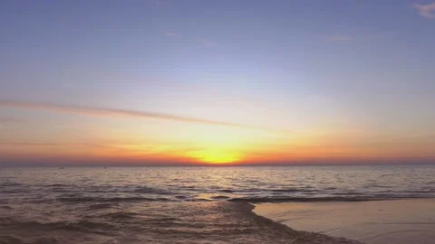 4k Scene of sunset tropical beach sea. New normal after covid-19. Phuket Thailan Vídeos de archivo 149493045