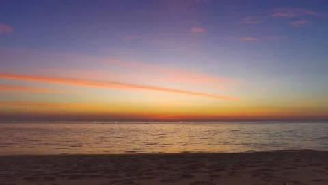 4k Scene of sunset tropical beach sea. New normal after covid-19. Phuket Thailan Vídeos de archivo 149493902