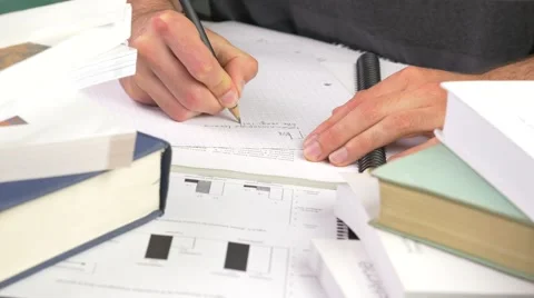 4K School Studying Student Taking Notes Stock Footage 40897995