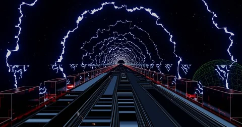 4k Sci-fi interdimensional transition inside a wormhole Video stock 130029543