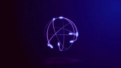 4K scientific dimostration of an atom Video stock 102349357