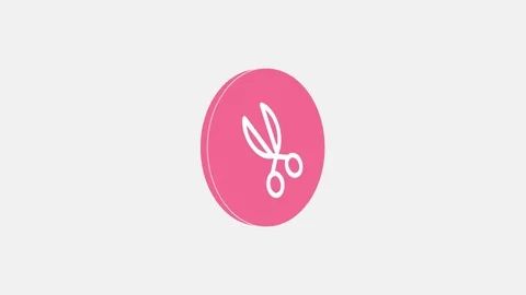 4k - Scissors spinning icon on white background Stock Footage 72478598