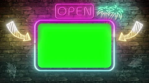 4K Screen with chroma key on a brick wall Stock Footage 287445492