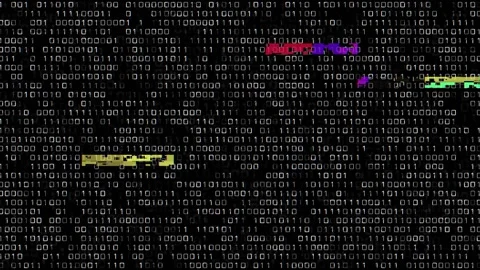 4K screen coding hacker concept animation with glitch. Programming code typing Stock-Footage 158034381