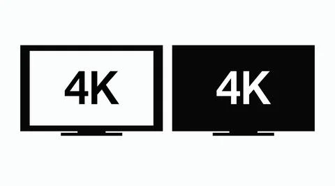 4K Screen Icon. Stock Illustration