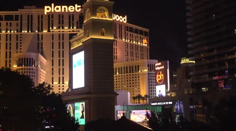 4K: Scrolling Marquee Message Cosmopolitan Hotel Stock Footage 63107372
