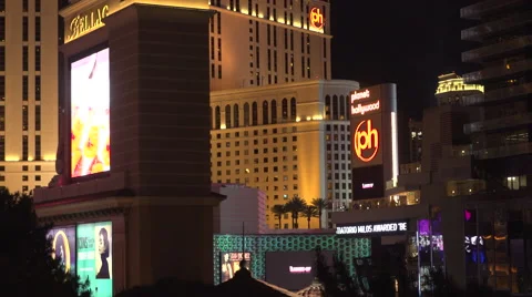 4K: Scrolling Marquee Message Cosmopolitan Hotel Stock Footage 63107458