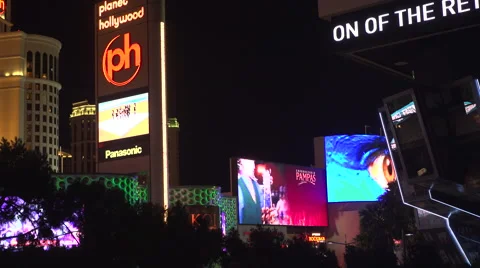 4K: Scrolling Marquee Message Cosmopolitan Hotel Stock Footage 63108702