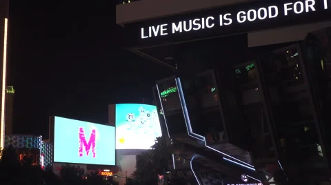4K: Scrolling Marquee Message Cosmopolitan Hotel Stock Footage 63108744