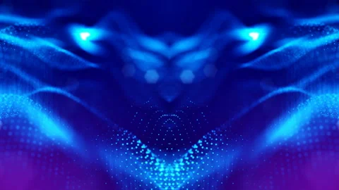 4k seamless 3d animation as sci-fi background with glow particles and depth of Video stock 92554921