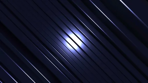 4K Seamless Abstract Bouncing Blue Metallic Bar with Spotlight Stock-Footage 124796628
