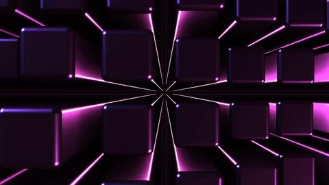 4K Seamless Abstract Bouncing Metallic Pink Cubes with backlight Stock-Footage 124808661