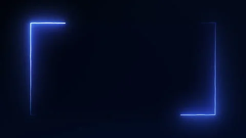 4K seamless animation featuring a glowing abstract blue frame surrounded by.. Stock Footage 307558331