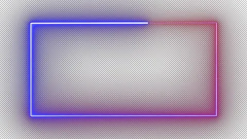 4K Seamless Blue Red Gradient Neon Frame Loop - Glowing Screen Element Border	 Stock Footage 321837818