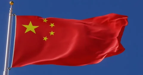 4K Seamless China flag looping animation fluttering in the wind. Stock Footage 176217716