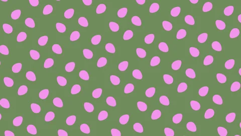 4K Seamless Easter Rosette Pattern Loop in Olive and Pink Stock Footage 329565067