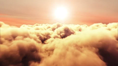 4K Seamless Flythrough Clouds with Rotating Sun Stock Footage 315597048