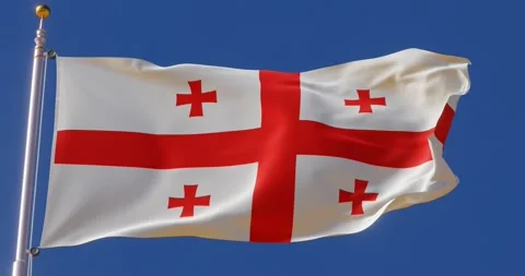 4K Seamless Georgia flag looping animation fluttering in the wind. Stock Footage 176217852