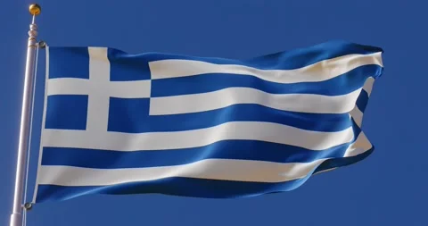 4K Seamless Greece flag looping animation fluttering in the wind. Stock Footage 176217859