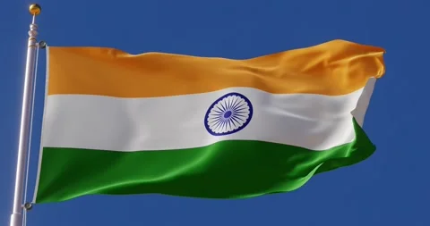 4K Seamless India flag looping animation fluttering in the wind. Stock Footage 176217904