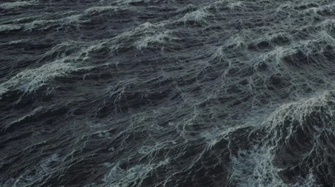 4k seamless loop, aerial view of rough stormy ocean or sea surface Video stock 36295083