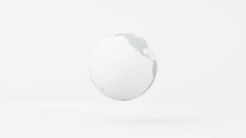 4K seamless loop animation of the planet earth in a minimalist style. 3d trendy Stock Footage 233626306