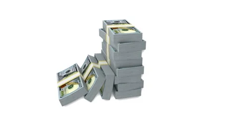 4K Seamless Loop Animation of Stack of Dollar Bills Rotating Stock Footage 102165559