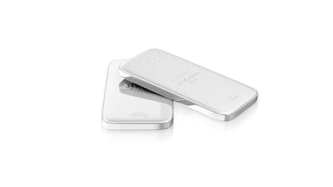 4K Seamless Loop Animation of Two Flat Silver Bars Rotating Stock Footage 101697893