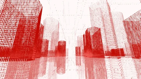4k seamless loop Big Data Digital City,Flying Through the binary code urban. Stock Footage 117951080