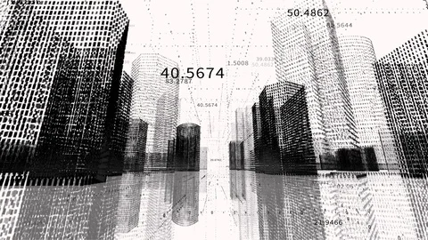 4k seamless loop Big Data Digital City,flowing counters of numbers. Stock Footage 118635440
