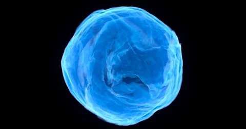 4K seamless loop of blue energy sphere on black background Stock Footage 129526538