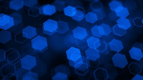 4K Seamless loop of colorful hexagon particles with vertical movement. Stock Footage 107520505