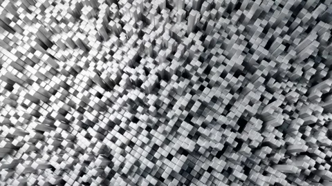 4K seamless loop of gray 3D blocks in dynamic wave motion, abstract style 库存影片 313834755