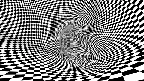 4k Seamless loop. Hypnotic optical illusion black and white wormhole. Tunnel Stock Footage 141571134