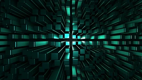 4K Seamless loop metallic cubic terrain Stock Footage 124803517