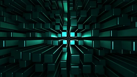 4K Seamless loop metallic cubic terrain Stock Footage 124803626