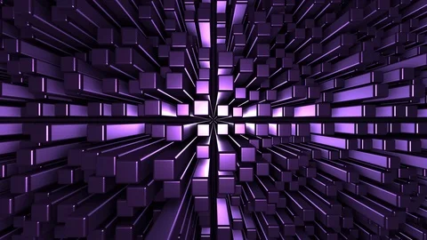 4K Seamless loop metallic cubic terrain Stock Footage 124803633
