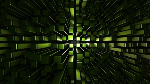 4K Seamless loop metallic cubic terrain Stock Footage 124803657