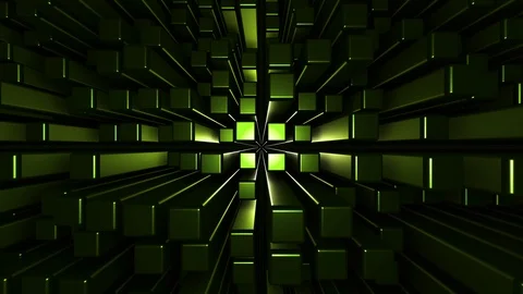 4K Seamless loop metallic cubic terrain Stock-Footage 124803777