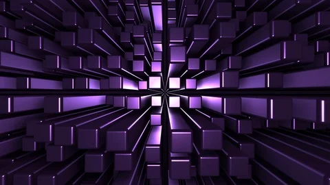 4K Seamless loop metallic cubic terrain Stock Footage 124803795