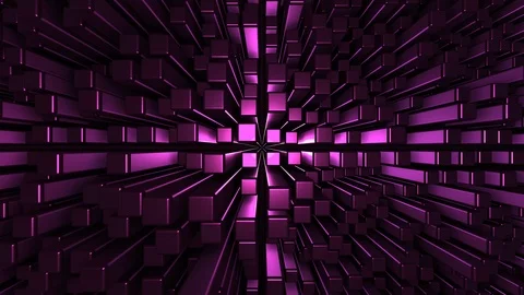 4K Seamless loop metallic cubic terrain Stock Footage 124803882