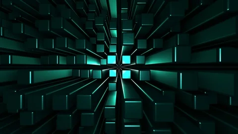 4K Seamless loop metallic cubic terrain Stock-Footage 124803906