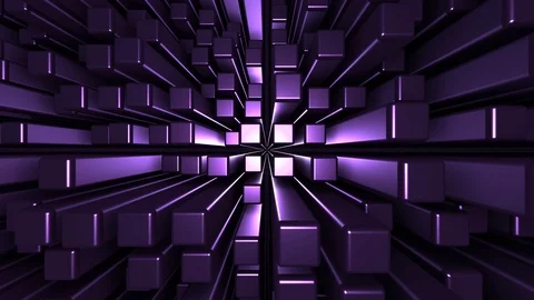 4K Seamless loop metallic cubic terrain Stock-Footage 124803907