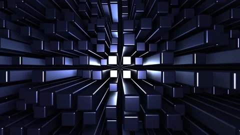 4K Seamless loop metallic cubic terrain Stock Footage 124803922