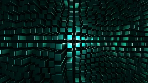 4K Seamless loop metallic cubic terrain Stock Footage 124803966