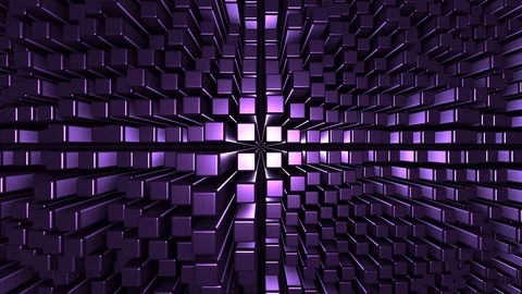 4K Seamless loop metallic cubic terrain Stock Footage 124804007