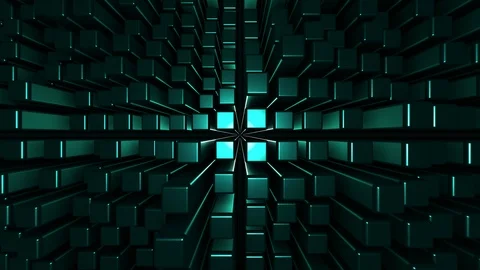 4K Seamless loop metallic cubic terrain Stock Footage 124804032