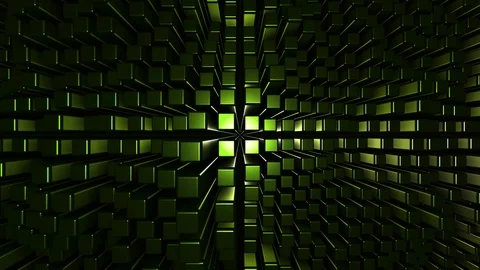 4K Seamless loop metallic cubic terrain Stock Footage 124804108