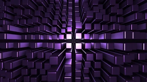 4K Seamless loop metallic cubic terrain Stock-Footage 124804133